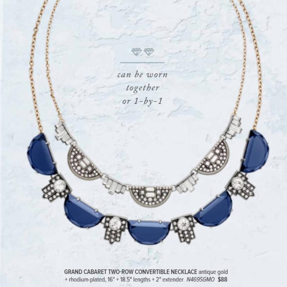NEW Chloe + Isabel Grand Cabaret Two-Row Convertible Necklace